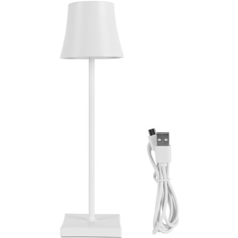 Berührungsempfindliche LED-Schreibtischlampe mit USB-Ladeanschluss, einstellbares Licht zum Lesen, Wohnzimmer, Schlafzimmer, weiß