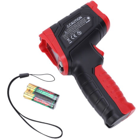 Berührungsloses digitales Infrarot-Thermometer, Temperaturmessung -50 °C bis 680 °C mit LCD-Display, Alarmfunktion und einstellbarem Emissionsgrad
