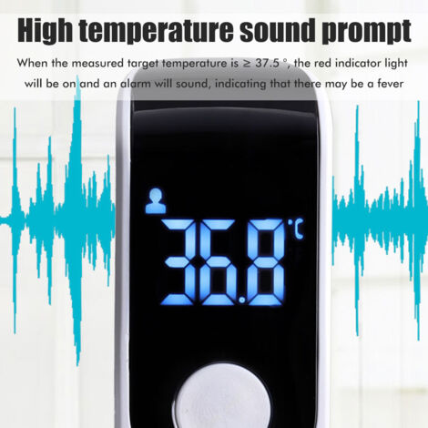 Berührungsloses Stirnthermometer, tragbares digitales Infrarot-Thermometer für Erwachsene, Kinder und Babys zur Anwendung zu Hause, schwarz/weißes ABS-Gehäuse, 122 x 29 x 23 mm, großes LCD-Display