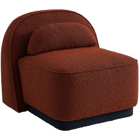 BERY - Fauteuil pivotant en tissu bouclette terracotta