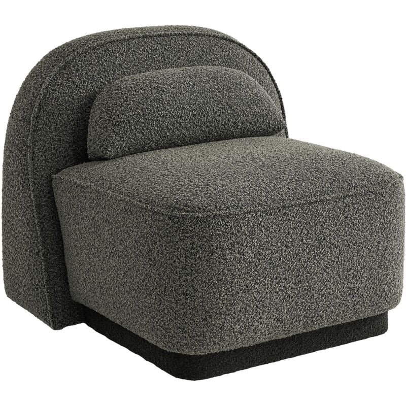 Mobilier Deco - bery - Fauteuil pivotant en tissu bouclette vert