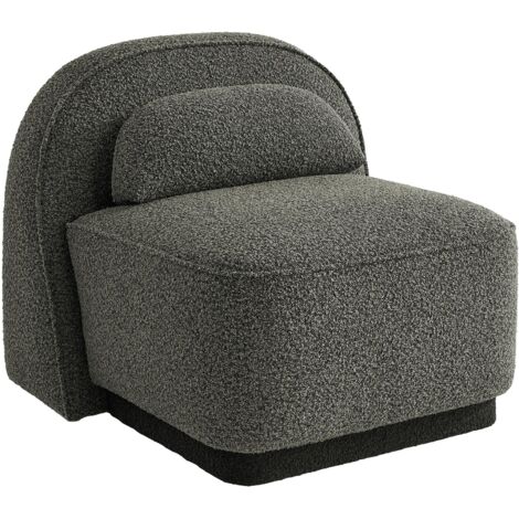 BERY - Fauteuil pivotant en tissu bouclette vert
