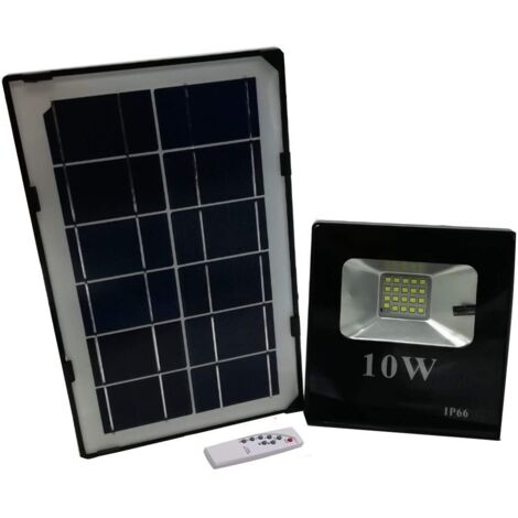 BES 20749 Faro Faretto LED SMD 10W, Pannello Solare Energia Crepuscolare Telecomando