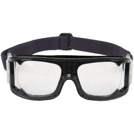 Beschlagfreie Schutzbrille für Sportarten (Basketball, Laufen, Radfahren) mit verstellbarem Band – Schwarz