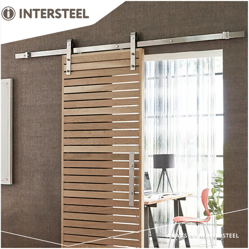 Intersteel - Beschlagset Für Schiebetüren Schiebetürbeschlag Modell Basic Edelstahl 200 Cm