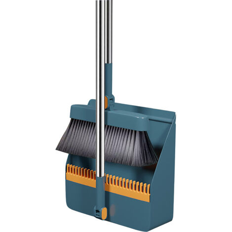 [Besen und Kehrschaufel] VarioFlex Pro [Spieße] – Klappbesen mit weichen Kunststoffspießen, integrierter Kehrschaufel und freistehendem, vertikalem Design, komplettes Reinigungsset für den Haushalt