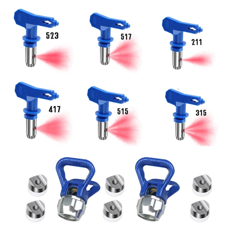 Beses de pulvérisation réversibles sans air 2X Buse siège Garde pour les maisons, les bâtiments, les terrasses (211, 315, 417, 517, 515, 523)