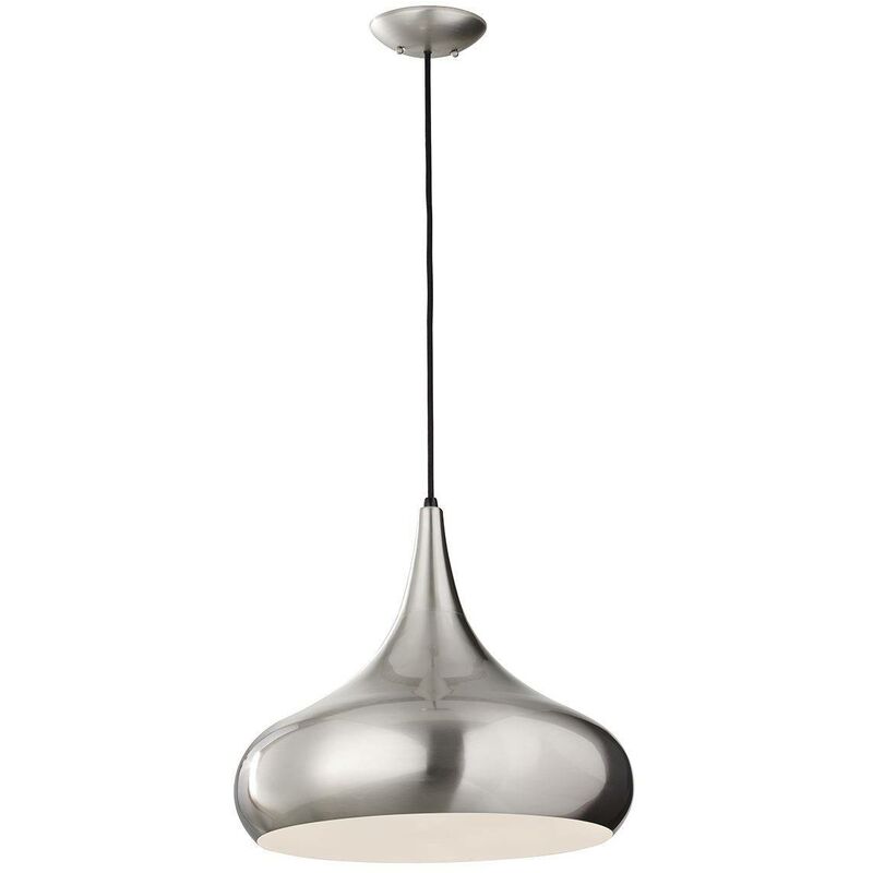 Elstead Beso - 1 Light Large Dome Ceiling Pendant Brushed Steel, E27