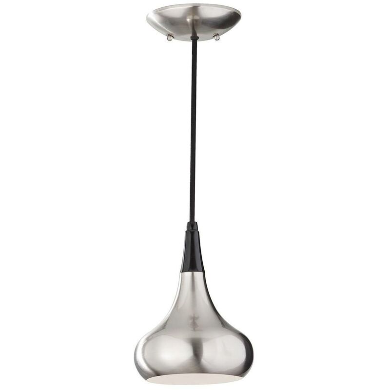 Elstead Beso - 1 Light Dome Ceiling Pendant Brushed Steel, E27
