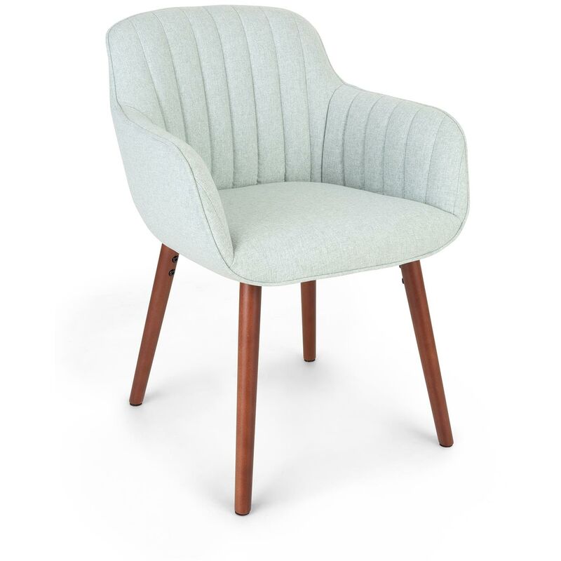 

Iris Silla tapizada Relleno de espuma Poliéster Patas de madera Verde claro