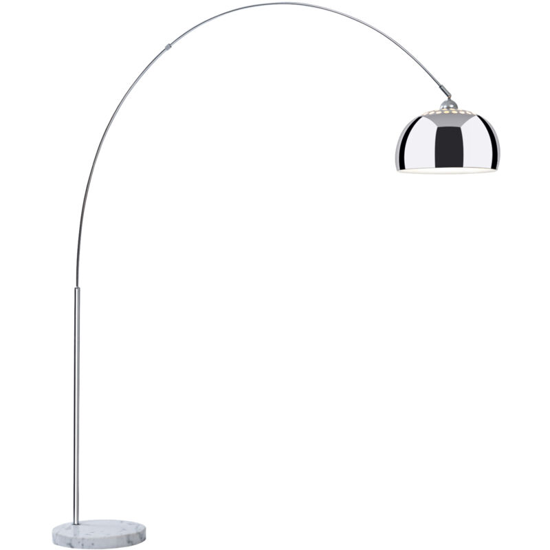 

Nael Lámpara de arco Pantalla plateada Base de mármol E27 Cable de 2 m Plateada