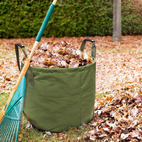 Besonders robuster 125-Liter-Gartenbeutel mit Tragegriffen, Laubsammelbeutel aus Militär-Canvas (H 45,7 cm, T 55,8 cm)