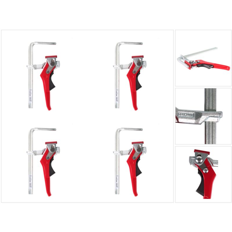 

Bessey - GTR 16S6 H Sargento con mango de palanca 160 / 60 mm - Set de 4 unidades