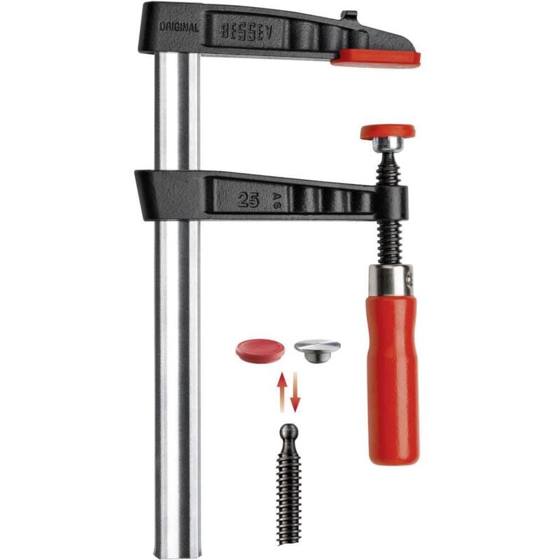 Bessey - Presse en fonte malléable, envergure max. en mm : 160 TG16 Envergure max.:160 mm Mesures d'empattement:80 mm