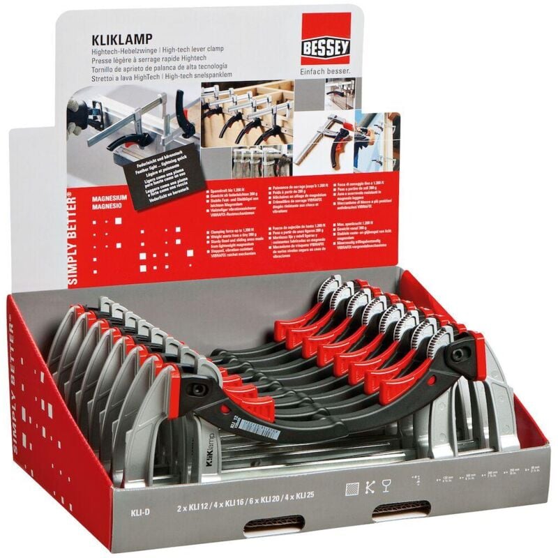 Bessey - Présentoir de comptoir de la presse à serrage rapide haute technologie KliKlamp kli-d