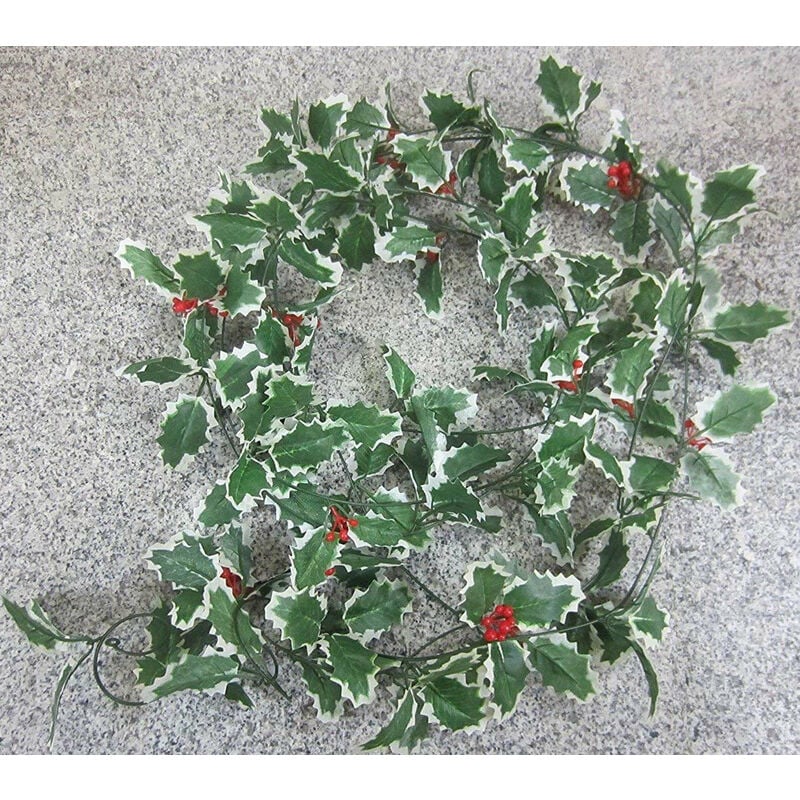 7ft Christmas Holly Ivy Garland String with Berries - Best Artificial