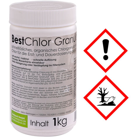 Best Chlor Granulat Pool Wasserpflegemittel 1 kg Dose desinfiziert Algen Pilze