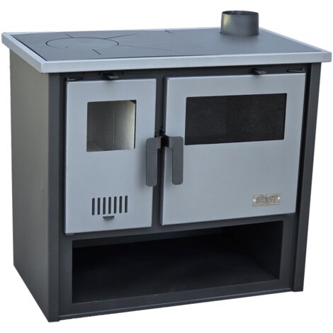 Best Fire Cucina a Legna tradizionale con forno e focolare in ghisa 9-11kw grigia e nera