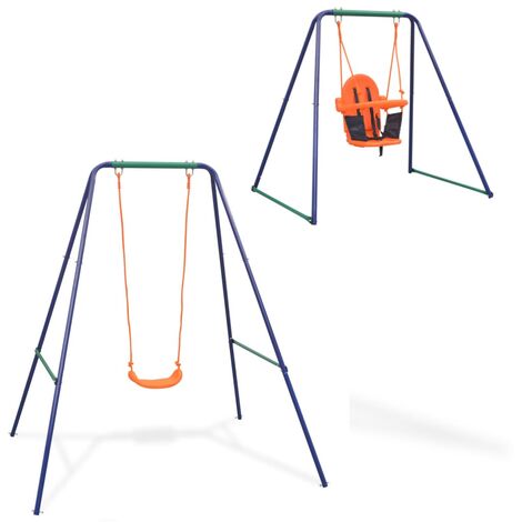 BEST-MEUBLE Balançoire simple 2-en-1 et balançoire pour tout-petits Orange,Matériau durable 2023 BELLE 87089