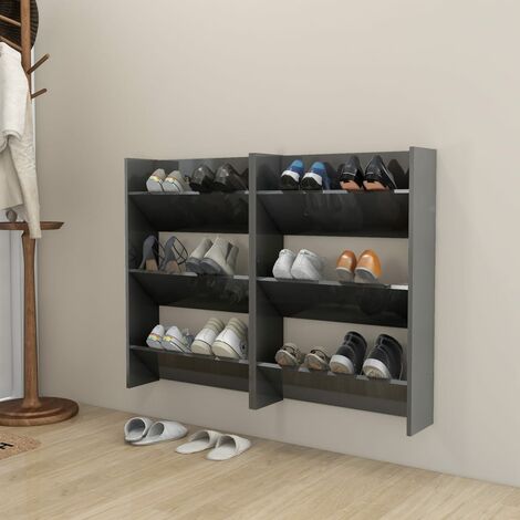 Unico Design Scarpiera a Muro Grigia 80x18x60 cm in Truciolato 80x18x60 cm  Magnifico it - Grigio32546