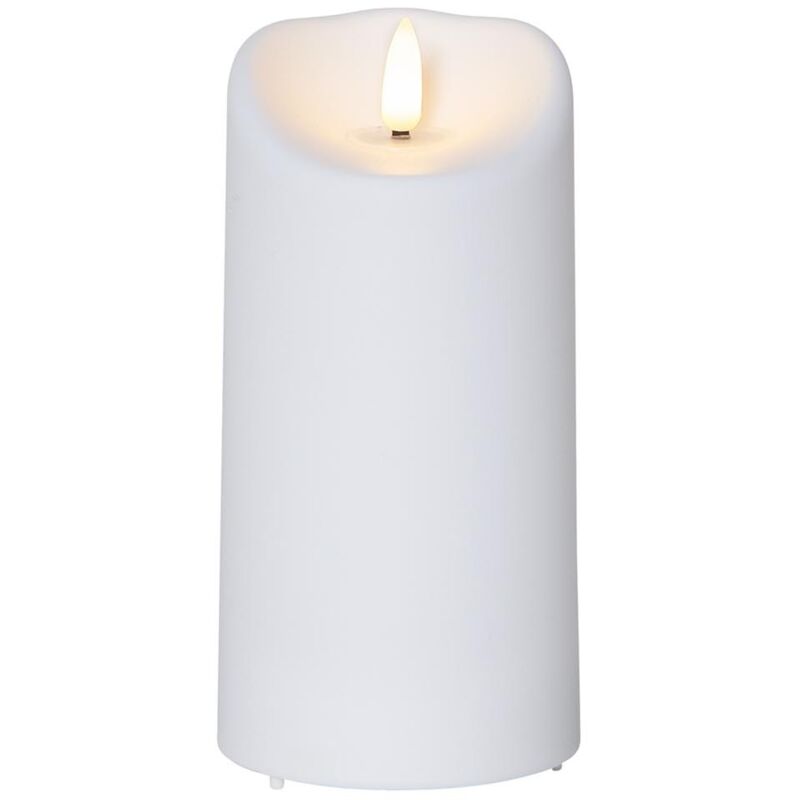 Led Kerze Outdoor Flamme 15x7,5cm weiß