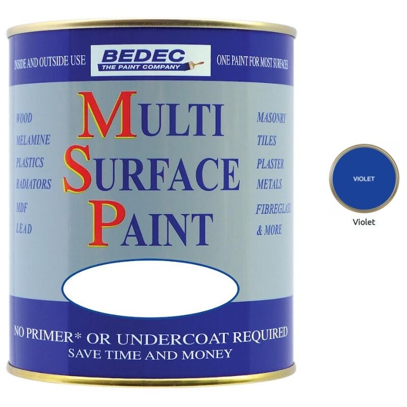 Bedec - Multi Surface Paint - Satin - Violet - 2.5L - Violet