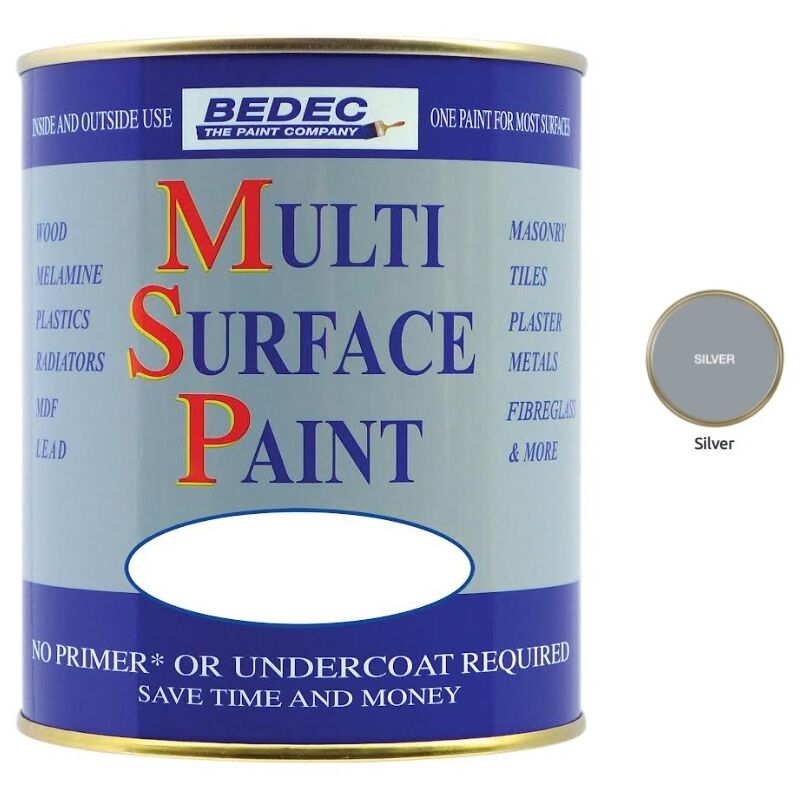 Multi Surface Paint - Satin - Silver - 5L - Silver - Bedec