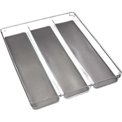 Besteck-Schubladenorganizer, Behälter, 3 Fächer, 40 x 32 cm