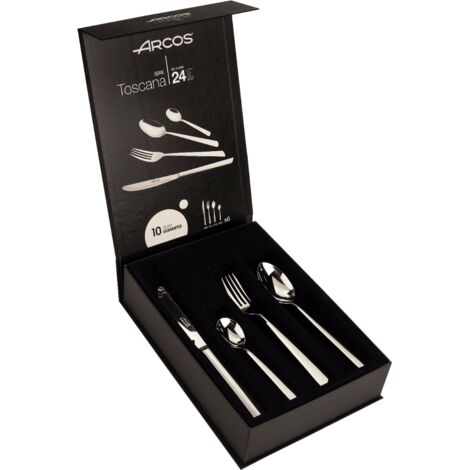 Besteck-Set Arcos Toskana  572400 Monoblock aus einem Stück Edelstahl 18/10, Stärke 2,5 mm  und Blech  à 24 Stück im Etui
