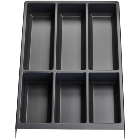 Besteckeinsatz SEPARADO Individual schiefergrau genarbt (300 x 474 x 51 mm) Schubladeneinsatz ab 40cm Schrankbreite für Besteck von SOTECH