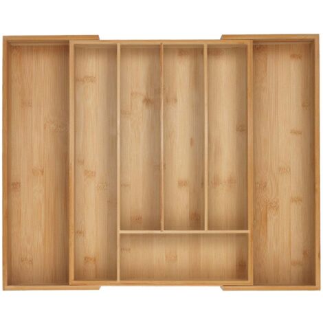 Besteckkasten aus bambus verstellbarer schubladen organizer