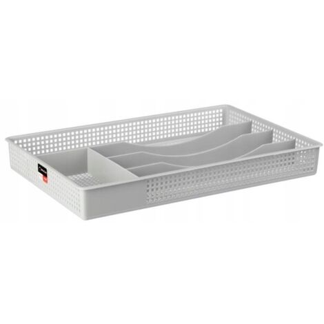 Besteckschubladeneinsatz, durchbrochen, grau, 33 x 21 cm