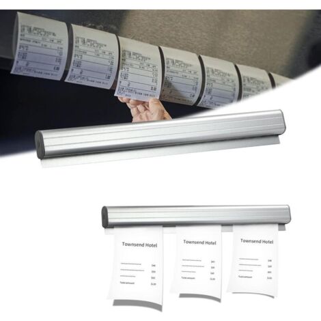 Bestell- und Tickethalter – Wandmontierte Aluminium-Ticketschiene für Quittungen, Barzettel, Etikettenbefestigung, Bestellhalter, Küche, Bar, Büro, Bestellung, 30 cm