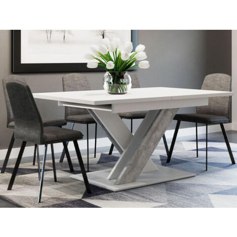 Table Basse en Verre Marbré "Tristar" 80cm Gris