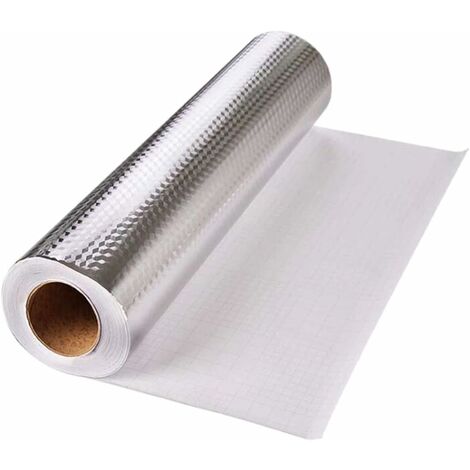 Bestonzo Film autoadesivo in alluminio resistente all'abrasione calore e impermeabile. acqua e a grasso per la cucina 40 cm x 5 m