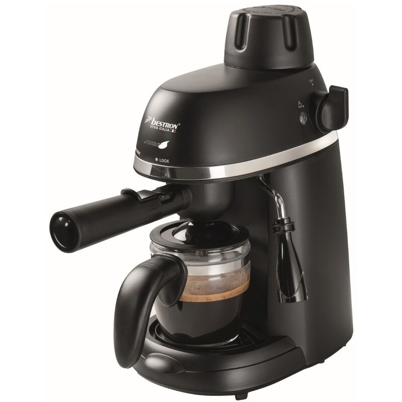 Bestron - Cafetera espresso italiana - 4 tazas - 240ml - 3,5 bar - 800w - negra - AES800