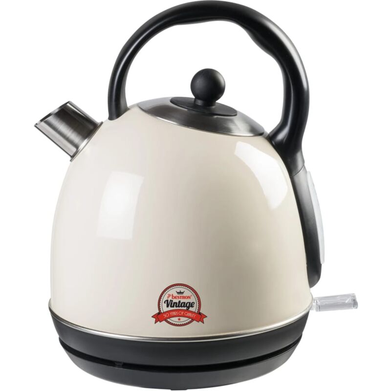 

Hervidor eléctrico sin cable 1,7 L 2200 W vintage marfil - Negro - Bestron