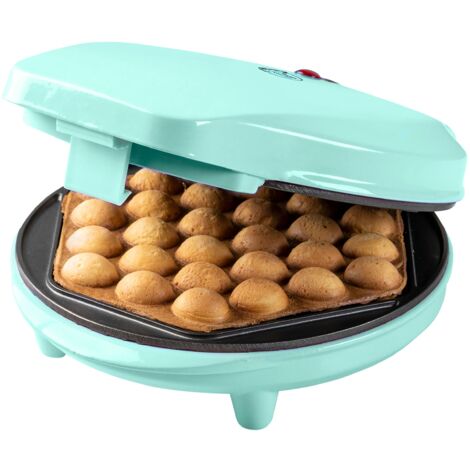 Bestron Piastra per Waffle Bubble, macchina per waffle Bubble per riempire con gelato, cioccolato o frutta, con spia di cottura e rivestimento antiaderente, 700 Watt, Colore: Verde