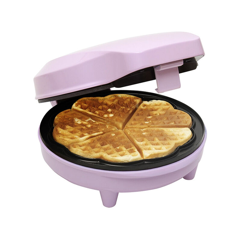 Image of Macchina per waffle a forma di cuore 700w rosa - asw217 Bestron