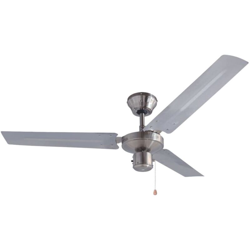 Bestron Ventilador de techo 122 cm48 60 W cromado DT48C Ventilador de techo de 3 aspas de 48 pulgadas con cubierta