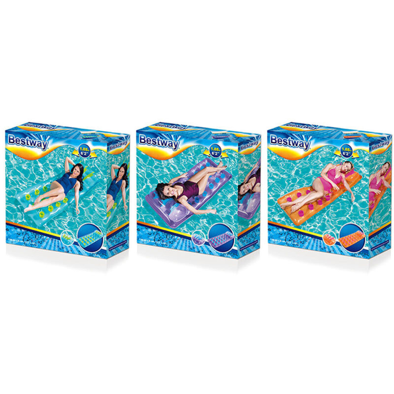 Bestway Colchoneta Hinchable Vasos Con Almohada Color Surtido 188X71 Cm Playa Y Piscina 43015