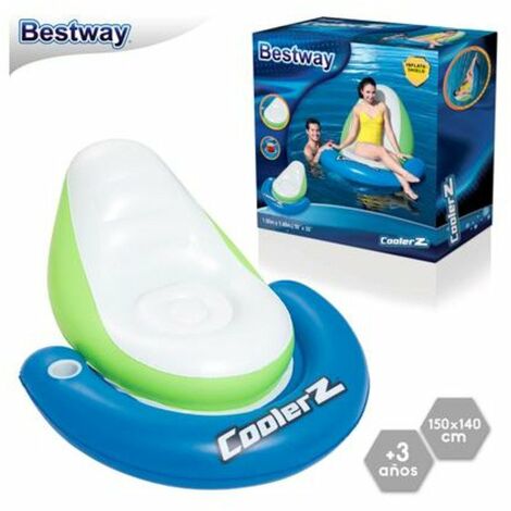 Bestway 43136 galleggiante da piscina e da spiaggia Blu, Verde, Bianco Vinile Sedia a sdraio galleggiante