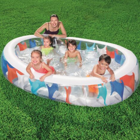 Bestway 54066B piscine gonflable hors sol ovale multicolore 234x152x51 cm en vinyle pour enfant
