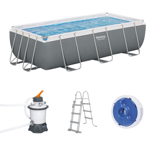 Bestway 56442 Frame Pool Power Steel 404x201x100 cm Pompa Filtro a Sabbia Scala