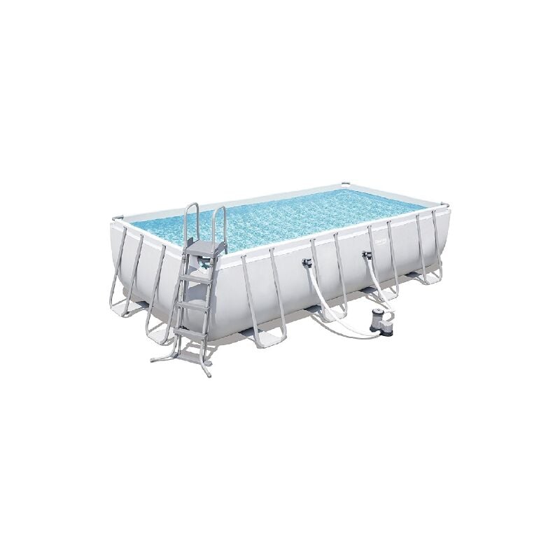 Bestway 56670 Power Steel piscine hors sol rectangulaire 488x244x122 cm avec pompe cartouche filtre e'chelle serviette