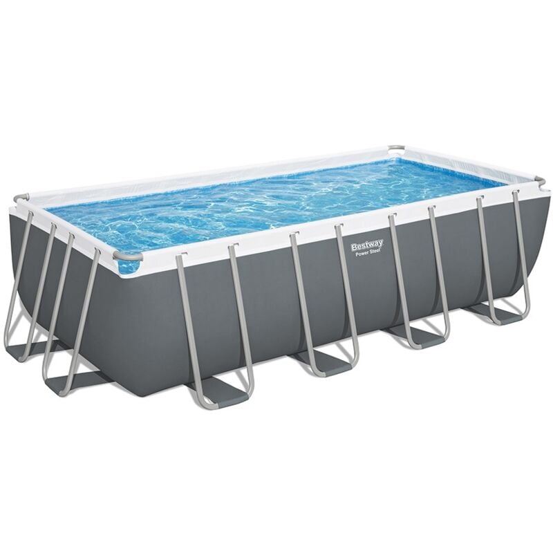 Bestway - 56671 Power Steel Rechteckig Aufstellpool 488x244x122 cm