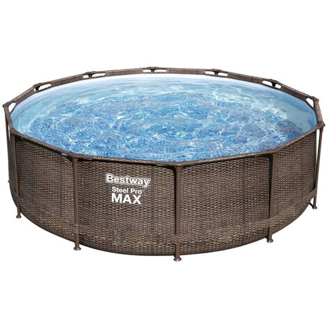 Bestway 56709 Steel Pro Max Pool Frame Pool Set Rattanoptik Framepool 366x100 cm