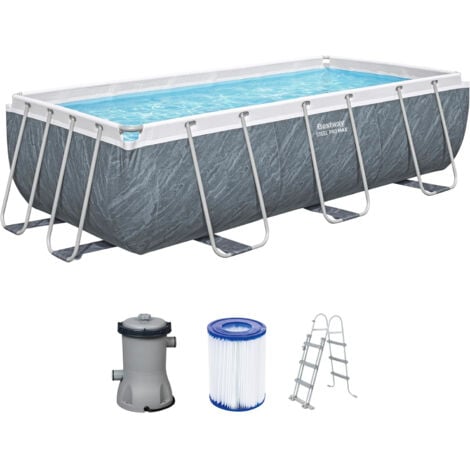 Bestway 56721 Frame Pool Power Steel 404x201x100cm Piscina Pompa Scaletta Set
