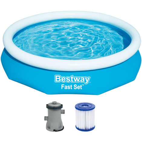 Bestway 57458 Fast Set Erweiterungspool mit Filterpumpe 3,05 m x 66 cm