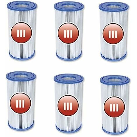 Bestway 58012 Cartouche de filtration pour piscines Taille III - 6 pieces
